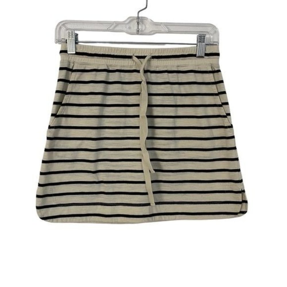 Loft Mini Skirt Size XS Black & Cream Stripe
